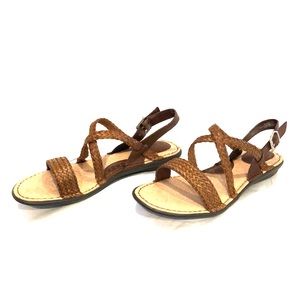 B.O.C. Sandals brown braided  pattern sole size 8M